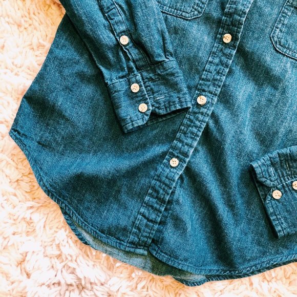 Universal Thread Dark Blue Denim Button Up - Picture 5 of 8
